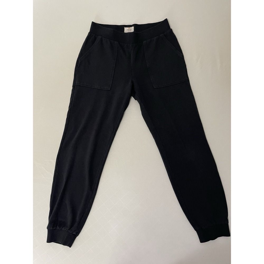 Marine Layer Womens Medium Black Elastic Waist Tapered Jogger Pants